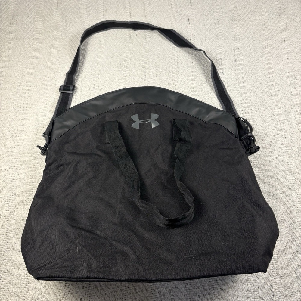 UA Under Armour Time Saver Tote Gym Travel Bag Crossbody Handles Black Spacious